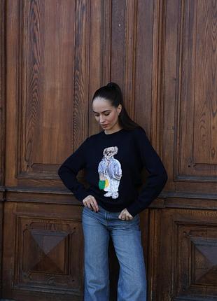 Светр polo bear crewneck sweater black 9