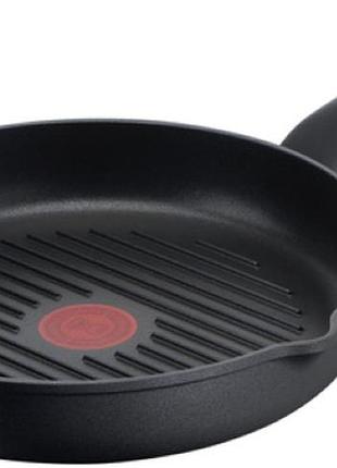 Сковорода tefal unlimited гриль, 26см, покрытие titanium extra, алюм, индукция, thermo-spot, черный