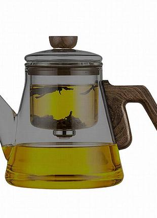 Чайник для заваривания teapot d-24c 800ml transparent gray