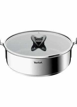 Сотейник tefal excellence+, с крышкой, 26см, нержавеющая сталь, стекло, бакелит, черный