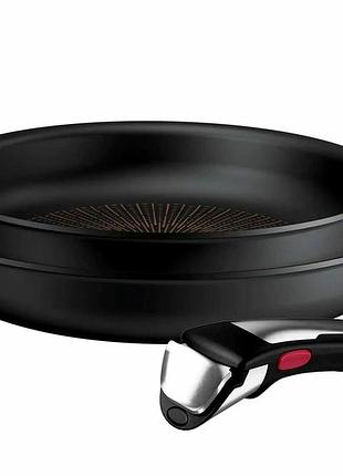 Набор посуды tefal ingenio excellence+, 3 предмета, алюминий, нержавеющая сталь, бакелит, черный