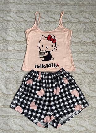Жіноча піжама з шортами hello kitty нова