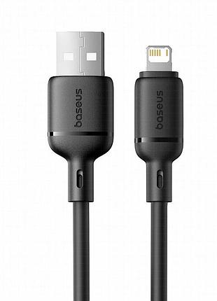 Дата кабель baseus silky series os fast charging usb to lightning 2.4a (1m) (p1037770) cluster black