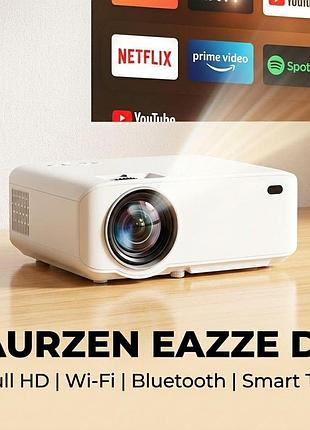 Проєктор aurzen eazze d1 full hd smart tv з ліцензійним netflix (2000 lm, підтримка 4k, автотрапеція, об'ємний 3d звук)