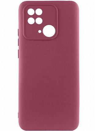 Чехол silicone cover lakshmi full camera (aaa) для xiaomi redmi 10c бордовый / plum