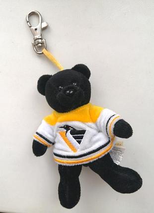 Брелок nhl хокейний мерч вінтажний ведмедик подарунок піттсбург пінгвінз хокей