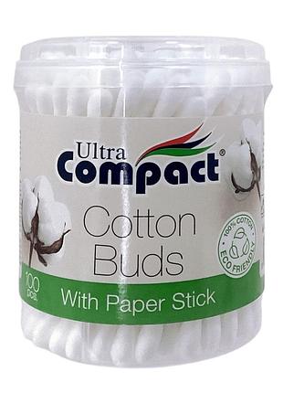Ватные палчики ultra compact organic 100 шт