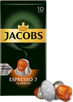 Кава jacobs капсули espresso classico, купаж арабіка/робуста, 10шт, nespresso