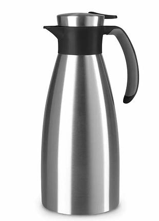 Термоглечик tefal soft grip, 1.5л, нежавіюча сталь, пластик, чорний