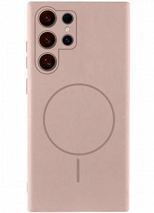 Чехол silicone cover lakshmi full camera (aa) with magnetic fit для samsung galaxy s24 ultra розовый / pink sand