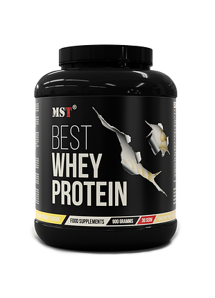 Сироватковий протеїн + ензими mst best whey protein + enzyme 900 г (30 порцій), vanilla ice cream