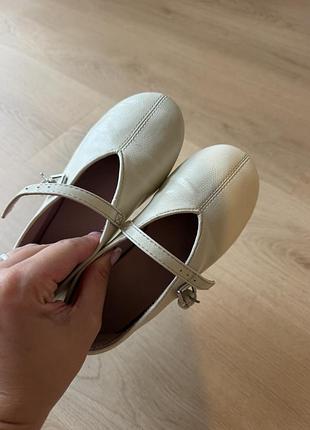 Балетки для дівчинки zara білі, розмір 30, екошкіра