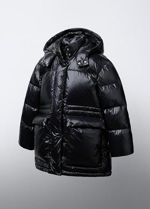 Пуховик для дівчинки zara чорний 3
