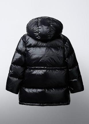 Пуховик для дівчинки zara чорний 4
