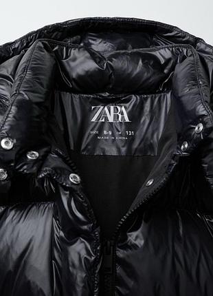 Пуховик для дівчинки zara чорний 5