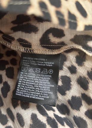 Блуза h&m широкі рукава в принт лео 7