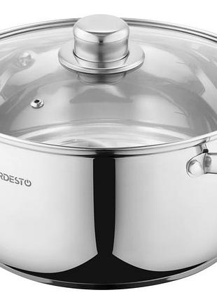 Каструля ardesto gemini gourmet aosta, скляна кришка, 5 л, нержавіюча сталь