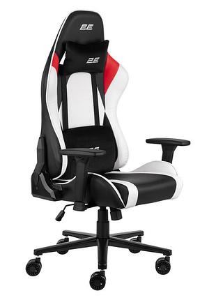 Кресло 2e gaming bushido ii, пу кожа, 3d-armrests, черно-белый