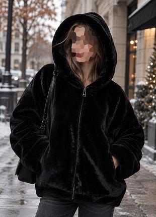 Пухнаста куртка тедді / екохутро з капюшоном fb sister (new yorker) xs