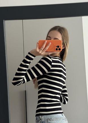 Лонгслів в смужку zara 5
