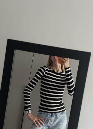 Лонгслів в смужку zara 3