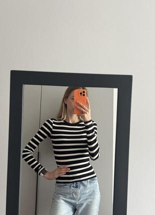Лонгслів в смужку zara 4