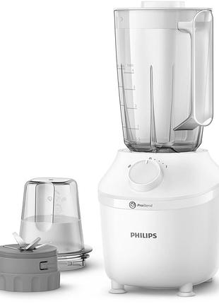 Блендер philips стационарный 3000 series, 450вт, чаша-1900мл, чепер, импульсный режим, белый