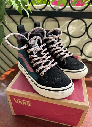 Черевики унісекс vans sk8-hi чорні з бірюзовим