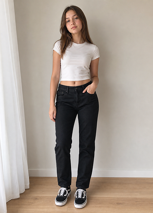 Джинсы черные скинни 👖 с утяжкой в поясе 🖤 skinny fit &amp; denim 👧 на девочку 12-14 лет xs-s- м