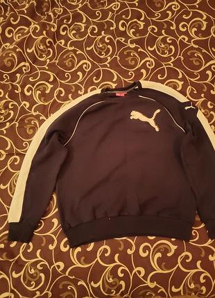 Кофта чоловіча puma чорна з білими смугами