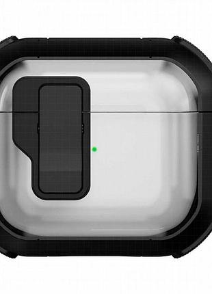Футляр противоударный locking button для наушников airpods 4 black