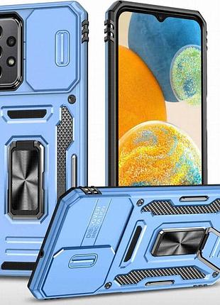 Ударопрочный чехол camshield army ring для samsung galaxy a23 4g голубой / light blue