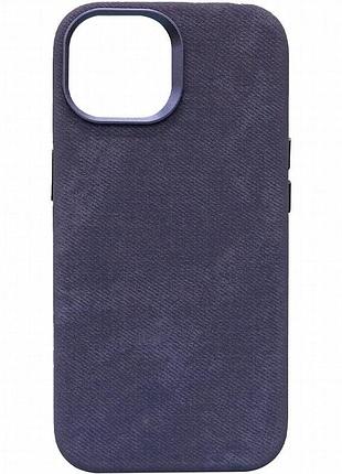 Чехол denim with magnetic fit для apple iphone 14 pro (6.1") blue