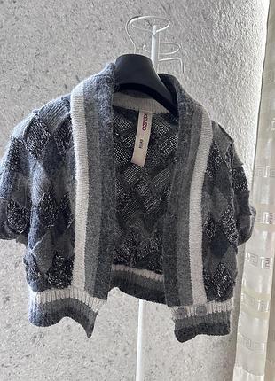 Вінтажний кардиган короткий kenzo  defile, вовна70, котон30