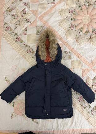 Пуховик для хлопчика zara синій 92 см