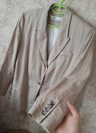 Пиджак zara 100% лён 4