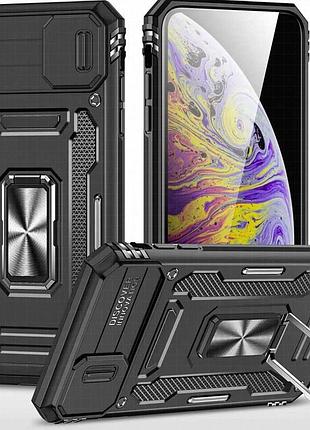 Ударопрочный чехол camshield army ring для apple iphone x / xs (5.8") черный / black