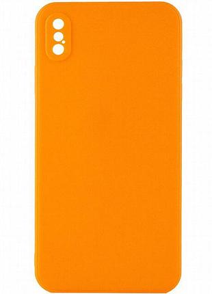 Силиконовый чехол candy full camera для apple iphone xs max (6.5") оранжевый / orange