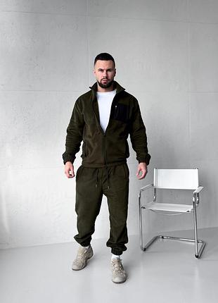 Зимовий чоловічий костюм move фліс полар хакі