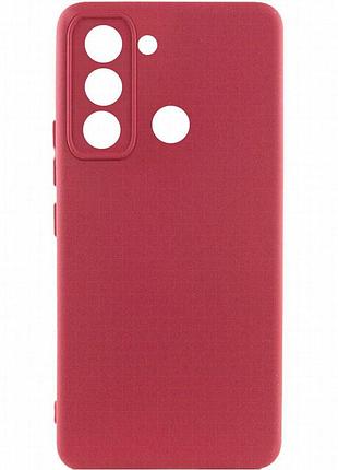 Чехол silicone cover lakshmi full camera (a) для tecno spark 8c бордовый / marsala