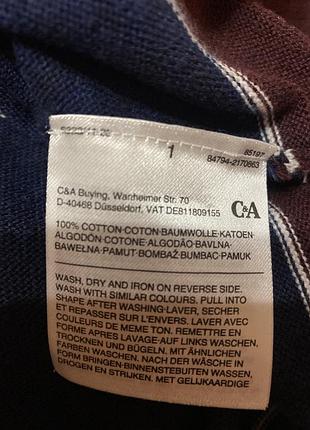 Мужской хлопковый джемпер c&amp;a в стильную полоску, размер xl (сток) 10