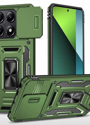 Ударопрочный чехол camshield army ring для xiaomi 14t pro оливковый / army green