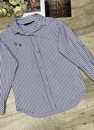 Оверсайз рубашка в полоску zara, р.s-m