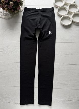 12 лет, рост 152 фирменные черные трикотажные лосины calvin klein calvin klein (кельвин кляйн) артикул 28586