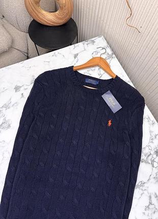 Светр чоловічий polo ralph lauren синій в'язаний