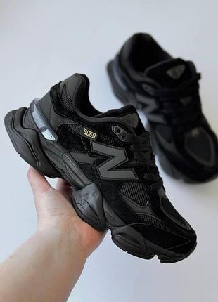 Кроссовки new balance 9060 black женские черные замша сетка | un беланс замшевые демисезонные унисекс 36 37 38 39 40 41 42 43 44