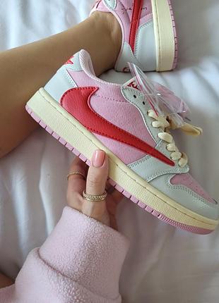 Жіночі кросівки nike travis scott x air jordan 1 retro low og ' pink'