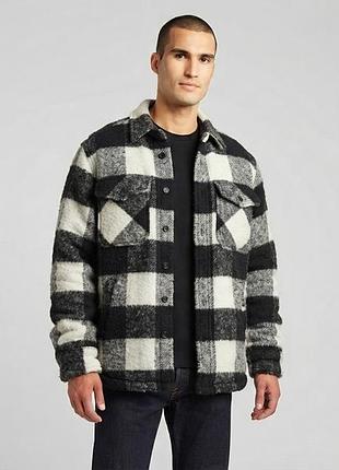 Чоловіча тепла сорочка-овершрит (overshirt) brave soul london, чорно-білий, розмір m, l, xl