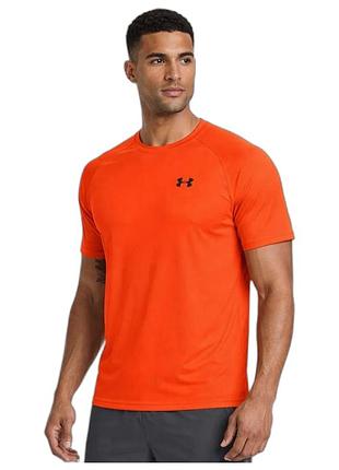 Спортивна футболка чоловіча under armour ua tech heatgear помаранчева