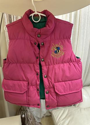 Детская двухсторонняя пуховая жилетка ralph lauren. оригинал.